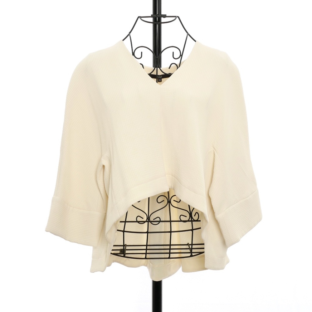 Tibi Asymmetrical Ivory Crop Top - Size XS